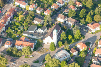 Christkönigkirche im Ortsteil Rüppurr in Karlsruhe im Bundesland Baden-Württemberg, Deutschland