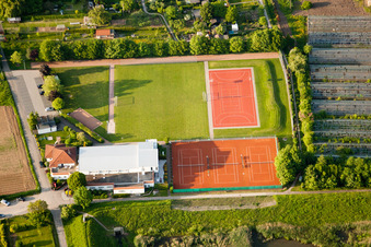 Durlach-Aue, Sportplatz in Karlsruhe im Bundesland Baden-Württemberg, Deutschland