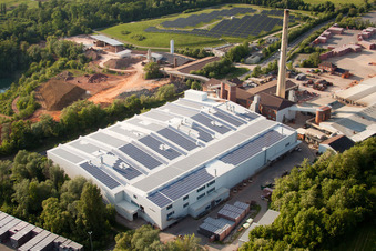 Schrägluftbild von Technische Anlagen im Industriegebiet WIENERBERGER MALSCH im Ortsteil Rot in Malsch im Bundesland Baden-Württemberg, Deutschland