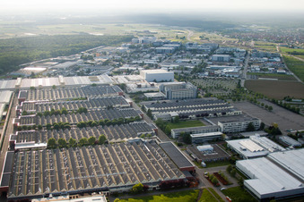 Luftbild von Heidelberger Druckmaschinen AG im Ortsteil Frauenweiler in Wiesloch im Bundesland Baden-Württemberg, Deutschland