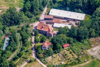 Wanzheimer Mühle in Rheinzabern im Bundesland Rheinland-Pfalz, Deutschland von oben