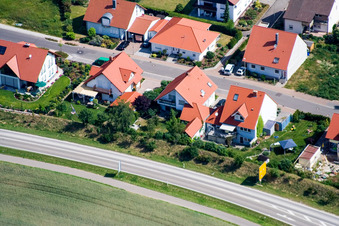 Schrägluftbild von Neupotz, Neubaugebiet Hardtwald im Bundesland Rheinland-Pfalz, Deutschland