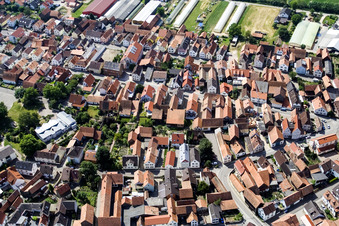 Dorfübersicht in Neupotz im Bundesland Rheinland-Pfalz, Deutschland