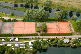 Beinheim, Camping Les Peupliers, Tennis im Bundesland Bas-Rhin, Frankreich