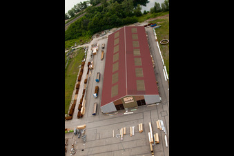 Schrägluftbild von Roppenheim, Système Wolf im Bundesland Bas-Rhin, Frankreich