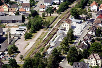 Bahnhof von Osten in Kandel im Bundesland Rheinland-Pfalz, Deutschland