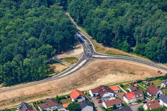 Ortsausfahrt Hatzenbühler Straße in Jockgrim im Bundesland Rheinland-Pfalz, Deutschland