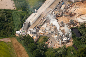 Luftaufnahme von Germersheim, Möbel- und Holzwerk Nolte im Bundesland Rheinland-Pfalz, Deutschland