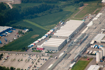 Germersheim, Möbel- und Holzwerk Nolte im Bundesland Rheinland-Pfalz, Deutschland aus der Luft