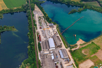 BERDING BETON GmbH am Vettersee und Schäfersee im Ortsteil Rheinsheim in Philippsburg im Bundesland Baden-Württemberg, Deutschland