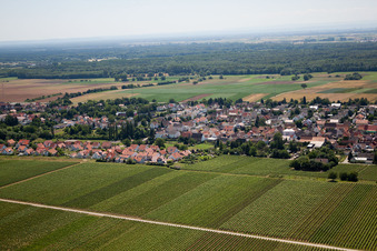 Schrägluftbild von Ortsteil Niederhochstadt in Hochstadt im Bundesland Rheinland-Pfalz, Deutschland
