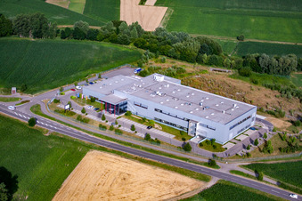 Schrägluftbild von ADA Cosmetics International GmbH im Ortsteil Bodersweier in Kehl im Bundesland Baden-Württemberg, Deutschland