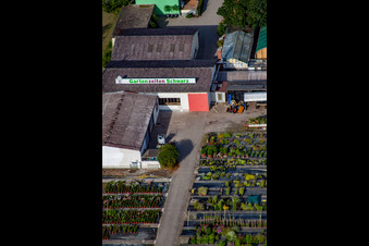 Gartenzeiten Schwarz im Ortsteil Bodersweier in Kehl im Bundesland Baden-Württemberg, Deutschland aus der Luft