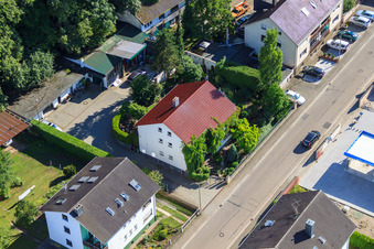 Drohnenaufname von Elsässer Straße in Kandel im Bundesland Rheinland-Pfalz, Deutschland