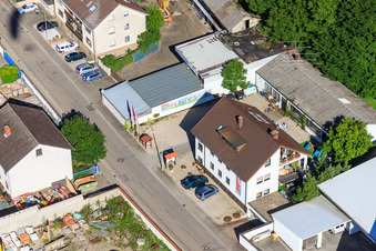 Luftbild von Elsässer Straße, Schuh-Walber in Kandel im Bundesland Rheinland-Pfalz, Deutschland