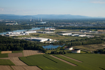 Wörth am Rhein, Industriegebiet Oberwald im Bundesland Rheinland-Pfalz, Deutschland von der Drohne aus gesehen