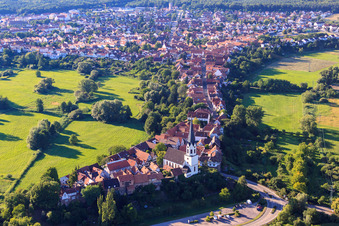 Luftbild von Hinterstädel / Ludwigstraße von Süden in Jockgrim im Bundesland Rheinland-Pfalz, Deutschland