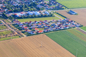 Luftaufnahme von Neubaugebiet Brotäcker in Steinweiler im Bundesland Rheinland-Pfalz, Deutschland