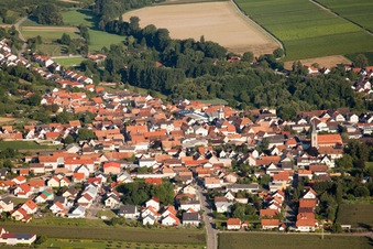 Luftbild von Ingenheim von Osten in Billigheim-Ingenheim im Bundesland Rheinland-Pfalz, Deutschland