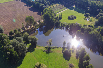 Freizeitsee Schwanenweiher in Steinfeld im Bundesland Rheinland-Pfalz, Deutschland