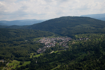 Luftaufnahme von Waldprechtsweier aus Westen in Malsch im Bundesland Baden-Württemberg, Deutschland