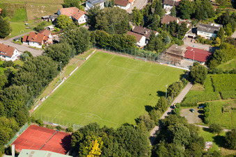 Drohnenaufname von Südbadische Sportschule, FC Neuweier im Ortsteil Steinbach in Baden-Baden im Bundesland Baden-Württemberg, Deutschland