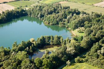 Luftbild von Urloffen, Baggersee in Appenweier im Bundesland Baden-Württemberg, Deutschland