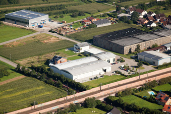 Luftbild von Ottersweier, Fa. Print Equipment GmbH im Ortsteil Weier im Bundesland Baden-Württemberg, Deutschland