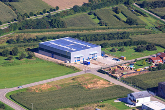Schrägluftbild von EKO im Gewerbegebiet Seebhühnstr in Ottersweier im Bundesland Baden-Württemberg, Deutschland