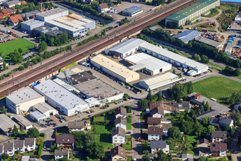 Gewerbegebiet Gutenbergstraße mit K&K Offsetdruck im Ortsteil Hatzenweier in Ottersweier im Bundesland Baden-Württemberg, Deutschland