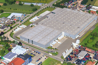 Industriegebiet Heinkelstraße mit Rhenus Logistics und Prologis Germany in Muggensturm im Bundesland Baden-Württemberg, Deutschland