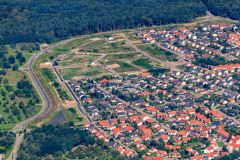 Neubaugebiet Eisvogelstraße in Erschließung in Jockgrim im Bundesland Rheinland-Pfalz, Deutschland