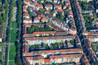 Brahmsstr im Ortsteil Mühlburg in Karlsruhe im Bundesland Baden-Württemberg, Deutschland