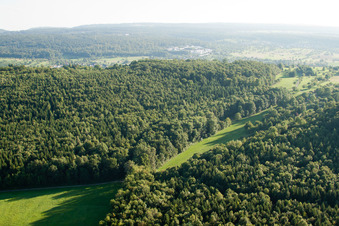 Naturschutzgebiet Kettelbachtal im Ortsteil Obernhausen in Birkenfeld im Bundesland Baden-Württemberg, Deutschland aus der Vogelperspektive