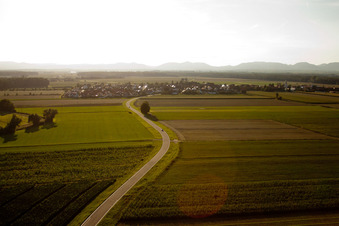 Straße von Hatzenbühl nach Hayna in Herxheim bei Landau im Bundesland Rheinland-Pfalz, Deutschland