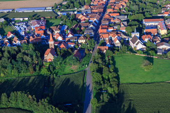 Protest. Kirche in Minfeld im Bundesland Rheinland-Pfalz, Deutschland