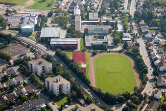 Linkenheim, Sportplatz, Heussstr in Linkenheim-Hochstetten im Bundesland Baden-Württemberg, Deutschland