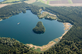 Luftbild von Neuthard,  Naturschutzgebiet Kohlplattenschlag im Ortsteil Graben in Graben-Neudorf im Bundesland Baden-Württemberg, Deutschland
