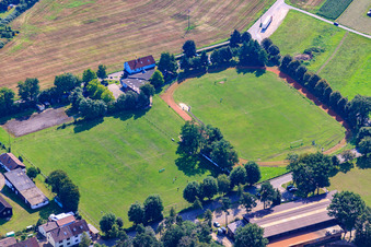 Waldbrücke, Da Graziano Waldstadion des FV Weingarten im Bundesland Baden-Württemberg, Deutschland
