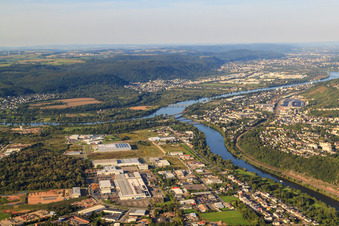 Saarmündung in die Mosel in Konz im Bundesland Rheinland-Pfalz, Deutschland
