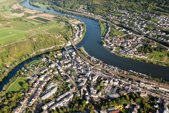 Luftaufnahme von Wasserbillig im Bundesland Grevenmacher, Luxemburg