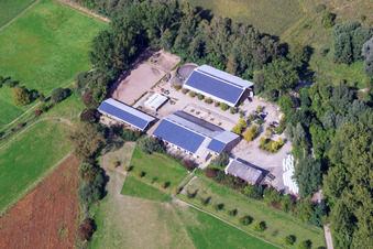 Schrägluftbild von Kennelhof im Ortsteil Sondernheim in Germersheim im Bundesland Rheinland-Pfalz, Deutschland