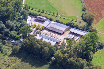 Kennelhof im Ortsteil Sondernheim in Germersheim im Bundesland Rheinland-Pfalz, Deutschland aus der Luft