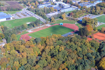 Luftbild von Bienwald-Stadion in Kandel im Bundesland Rheinland-Pfalz, Deutschland