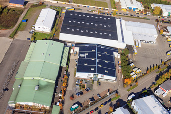 Industriegebiet Horst, Frey Küchenzentrum-Innenausbau im Ortsteil Minderslachen in Kandel im Bundesland Rheinland-Pfalz, Deutschland von oben