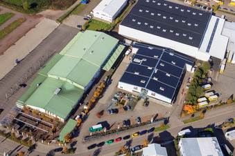 Industriegebiet Horst, Frey Küchenzentrum-Innenausbau im Ortsteil Minderslachen in Kandel im Bundesland Rheinland-Pfalz, Deutschland aus der Luft