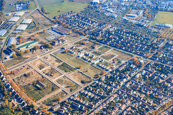 Luftbild von Neubaugebiet Egon-Eiermann-Allee im Ortsteil Knielingen in Karlsruhe im Bundesland Baden-Württemberg, Deutschland
