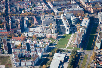Kriegsstraße Ost im Ortsteil Südstadt in Karlsruhe im Bundesland Baden-Württemberg, Deutschland aus der Vogelperspektive