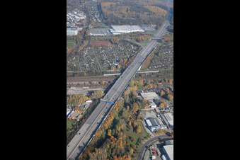 Karlsruhe, A5 bei Aue im Ortsteil Durlach im Bundesland Baden-Württemberg, Deutschland