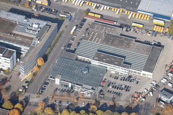 Luftaufnahme von Karlsruhe Killisfeld, Iveco Süd-West Nutzfahrzeuge GmbH im Ortsteil Durlach im Bundesland Baden-Württemberg, Deutschland